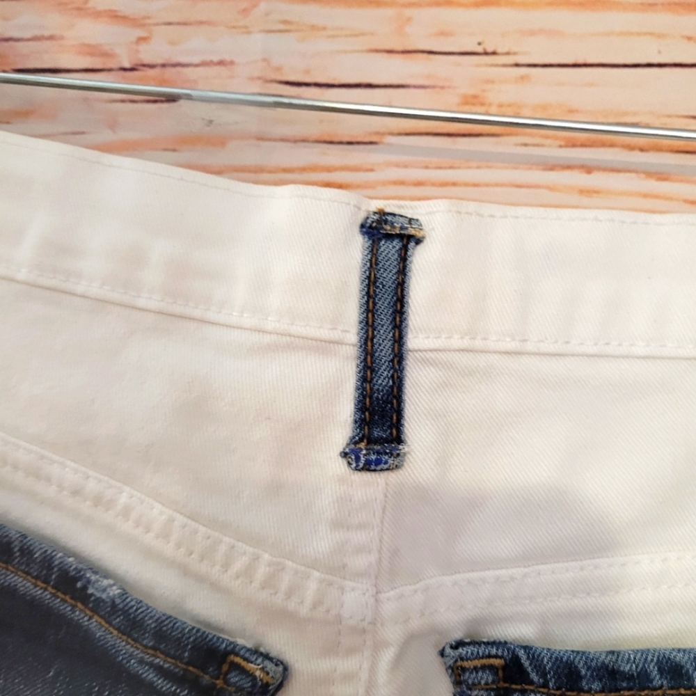 Upcycled Handmade Gloria Vanderbilt white AND blue Denim Skirt! - Picture 9 of 11